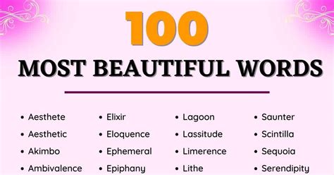 10 Most Beautiful English Words 10 Most Beautiful English Words