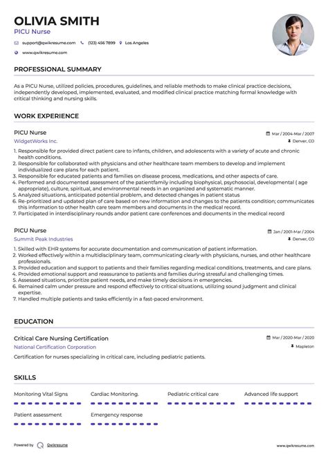 10 Picu Nurse Resume Samples Templates For 2025 10 Picu Nurse Resume Samples Templates For 2025