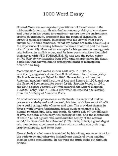 1000 Words Essay Examples And Guides Essayruler