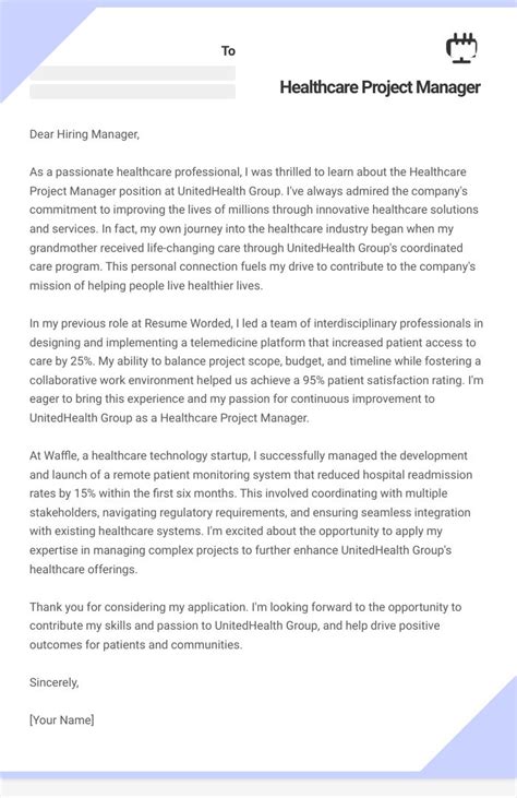 14 Healthcare Project Manager Cover Letter Examples Plus Recruiter Insights Updated For 2026