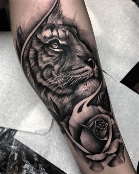 15 Best Tiger And Rose Tattoo Designs