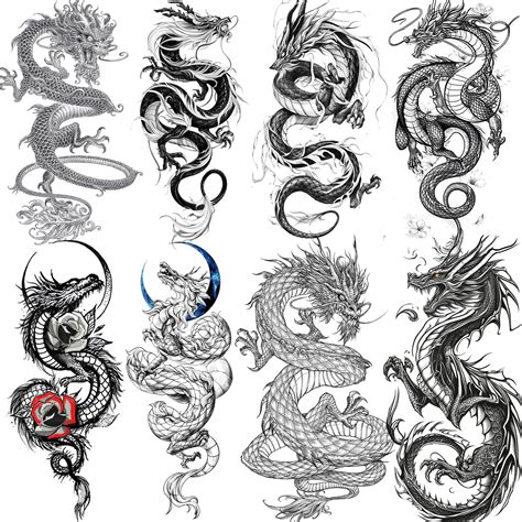 1Pc Dragon Temporary Tattoo Stick Easy To Body Art Intricate Black Dragon Design With Traditional Asian Inspired Patterns Realistic And Stylish Shoulder Or Back Tattoo For Men And Women 1Pc Dragon Temporary Tattoo Stick Easy To Body Art Intricate Black Dragon Design With Traditional Asian Inspired Patterns Realistic And Stylish Shoulder Or Back Tattoo For Men And Women