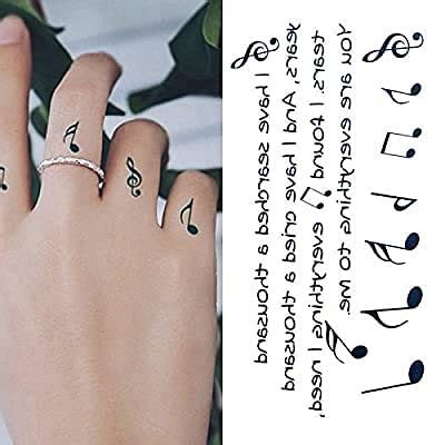 2 Sheets Small Cute Temporary Tattoo Stickers Music Indonesia Ubuy