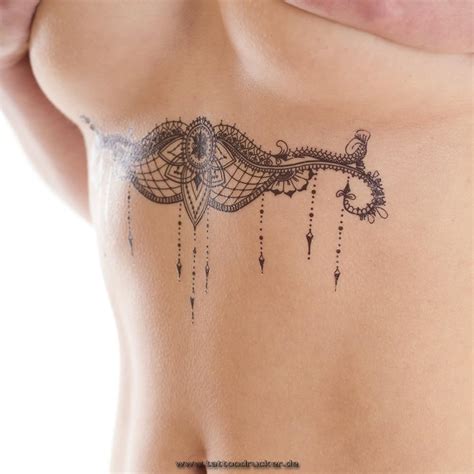 2 X Typb Underboob Tattoo Black Sexy Under Breast Tattoo Sternum Mandala No China 2 Amazon Co Uk Beauty