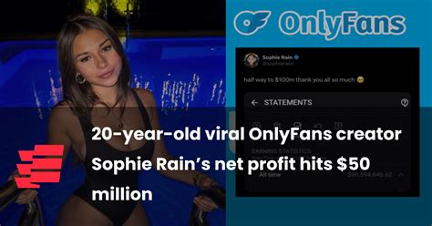 20 Year Old Viral Onlyfans Creator Sophie Rain S Net Profit Hits 50 Million Esports Esports Gg Esports Gg