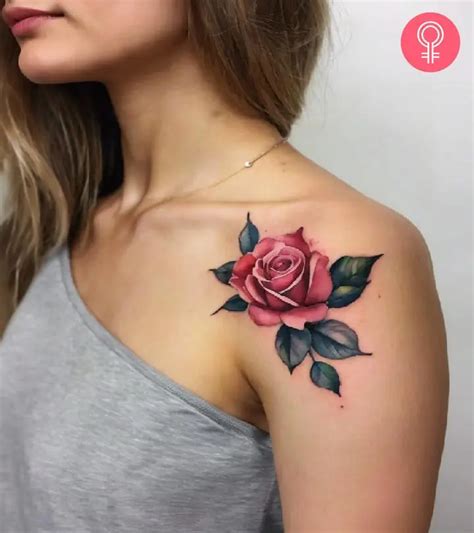 21 Rose Shoulder Tattoo Ideas For Women