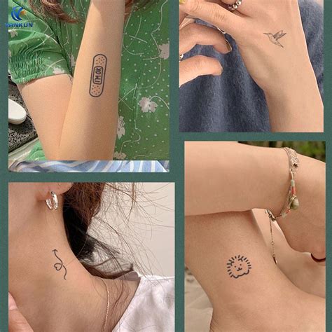 2Pcs Semi Permanent Herbal Juice Tattoo Stickers Love Ecg Feather Love Flying Bird Small Pattern Temporary Waterproof Tattoo Stickers Suitable For Wrist Arm Universal For Men And Women Body