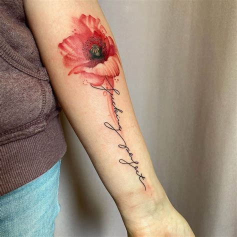 30 Beautiful Flower Tattoo Ideas Poppy Tattoo Above Wrist I Take You Wedding Readings