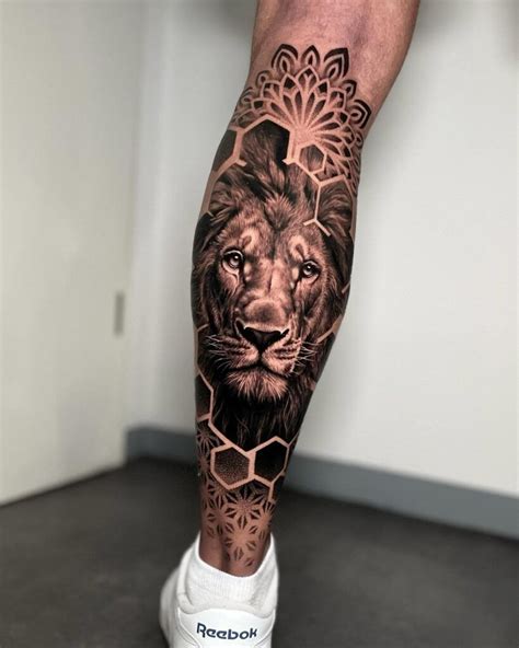 30 Lion Leg Tattoo Designs For Men