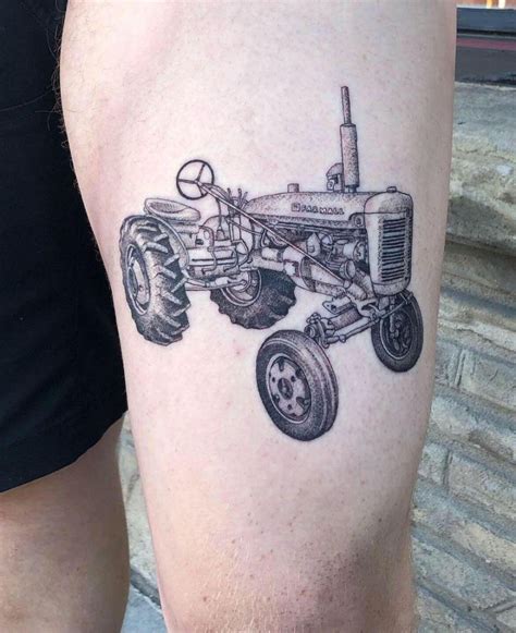 30 Perfect Tractor Tattoos To Inspire You In 2022 Tractors Tattoos Skull Tattoo