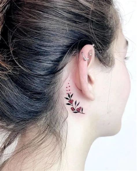 33 Behind The Ear Tattoos That Are Low Key Gorgeous Behind Ear Tattoo Behind Ear Tattoos Ear