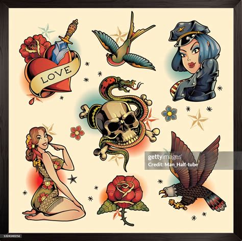 350 Traditional Pin Up Girl Tattoos Stock Illustrations Royalty Free Vector Graphics Clip Art Istock