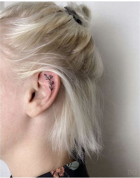 36 Cool Ear Tattoo Designs For Women You Must See To Believe Inner Ear Tattoo Behind Ear