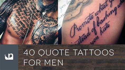40 Quote Tattoos For Men Youtube