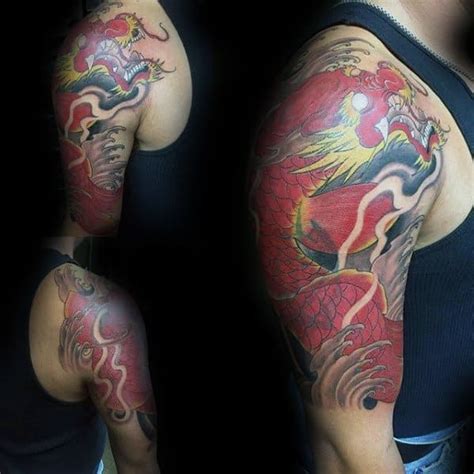 47 Japanese Koi Dragon Tattoo Designs For Men