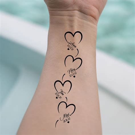 5 Hearts Tattoo Etsy Australia