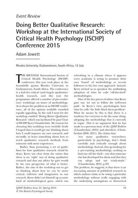 5 Hours In Qualitative Research International Society Of Critical Health Psychology 5 Hours In Qualitative Research International Society Of Critical Health Psychology