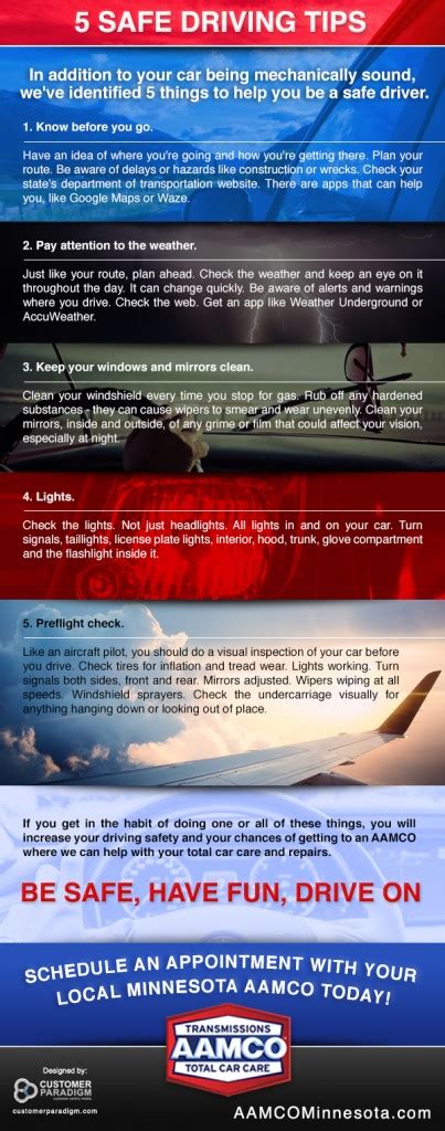 5 Safe Driving Tips Infographic Aamco Minnesota 5 Safe Driving Tips Infographic Aamco Minnesota