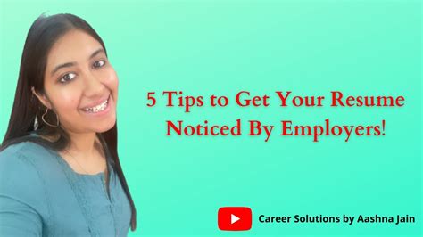 5 Tips To Get Your Resume Noticed By Employers How To Write A Resume Resume Tips For Law Student Youtube