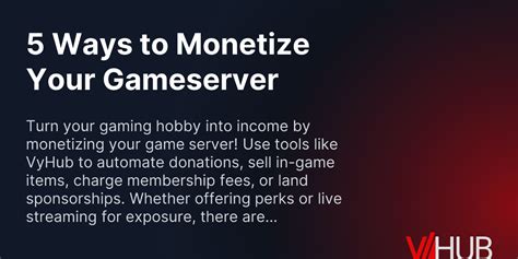 5 Ways To Monetize Your Gameserver Vyhub