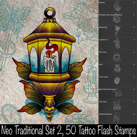 50 Neo Traditional Tattoo Designs Neo Traditional Flash Stamps Inked Matrix