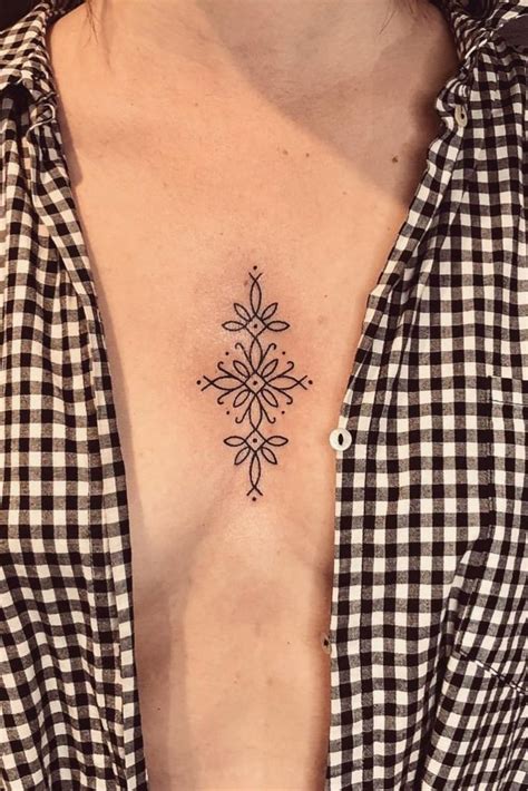 50 Sternum Tattoos Small And Simple Design Ideas