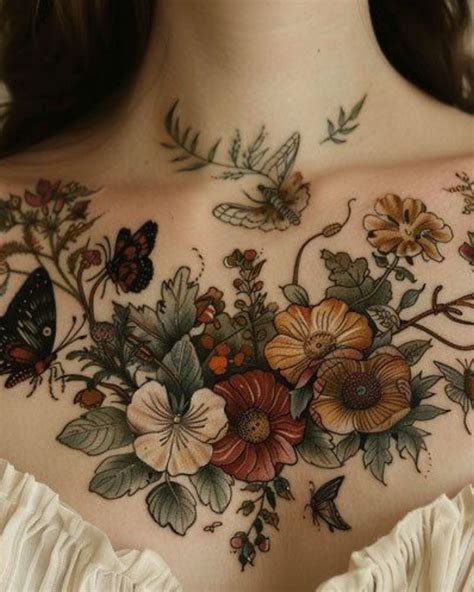 53 Beautiful Chest Tattoos For Women Floral Delicate Bold Designs Tattoo Glee