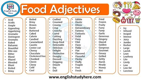 6 Adjectives To Describe Food 6 Adjectives To Describe Food