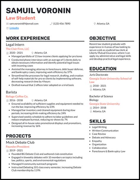 7 Law School Resume Examples Templates 7 Law School Resume Examples Templates