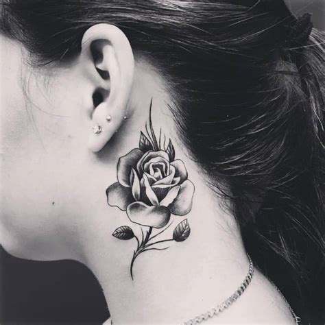71 Amazing Rose Neck Tattoo Ideas
