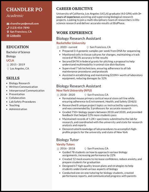 9 Academic Resume Examples Templates