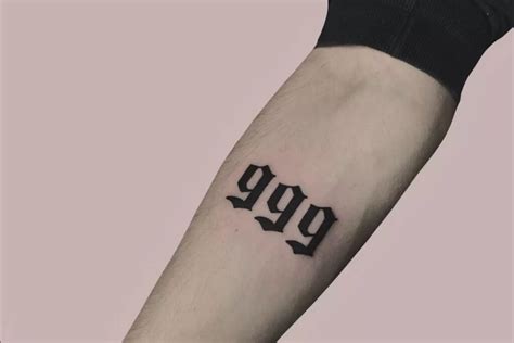 999 Tattoo Holds Several Meanings 1 The Opposite Of 666 In This Context 999 Represents Positivity And Goodness 2 Completion And New Beginnings In Numerology 9 Symbolizes The End Of A Cycle