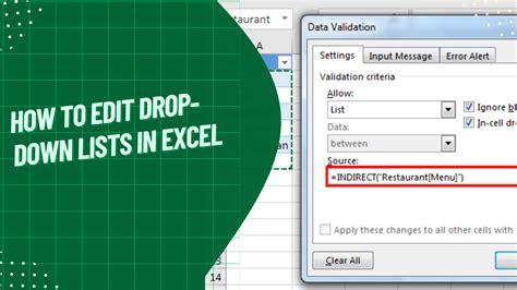 A Comprehensive Guide On How To Edit Drop Down Lists In Excel Earn And Excel