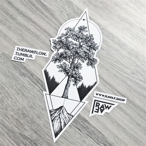 A Fresh Custom Oak Tree Tattoo Design With Dotwork And Geometry Made For A Parmelan Want A Custom Design Made Specially For Therawflow On Tumblr