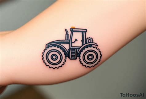 A Stylized Tractor Made Of Mechanical Gears Showing The Strength And Engineering Behind Farming