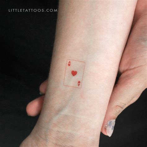 Ace Of Hearts Card Temporary Tattoo Set Of 3 Temporary Little Tattoos