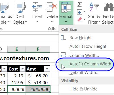Adjust Excel Column Widths To Fit Specific Cells Contextures Blog Adjust Excel Column Widths To Fit Specific Cells Contextures Blog