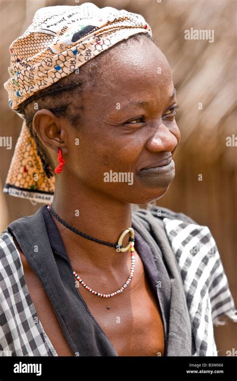 African Tribal Woman With Tattoos On Her Lips In A Small Village Casamance Senegal Stock Photo Alamy