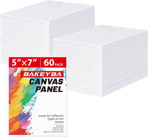 Amazon.com: Bakeyba Canvas Boards For Painting 60 Pack, 5X7 Inch Canvas Panels, 100% Cotton ...