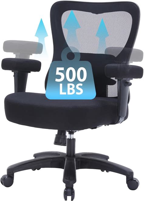 Amazon Com Big And Tall Office Chair 500Lbs Fabric Executive Desk Chair With Adjustable Lumbar