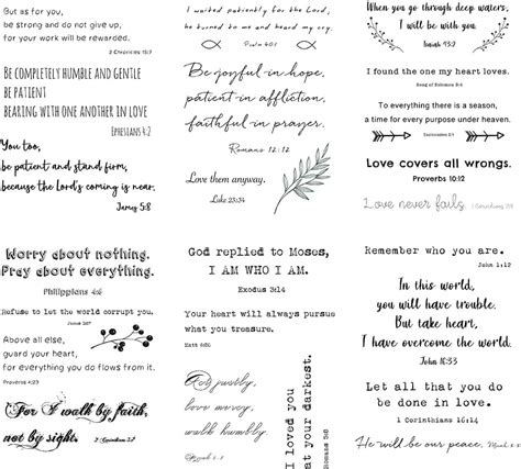 Amazon Com Everjoy 60 Designs Inspirational Christian Quotes Bible Verses Scriptures Temporary Tattoos Beauty Personal Care