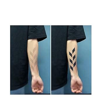 Amazon Com Moqnise 5 Pcs Black Square Tattoo Sticker Herbal Semi Permanent Arm Geometric Pattern Waterproof Long Lasting Non Reflective 11X18cm Beauty Personal Care