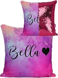 Amazon Com Violet Victoria Fan Star Personalized Reversible Sequin Mermaid Flip Pillow Name With Heart Choose Your Sequin Color Black Sequin Pillowcase Only Sequin Home Kitchen