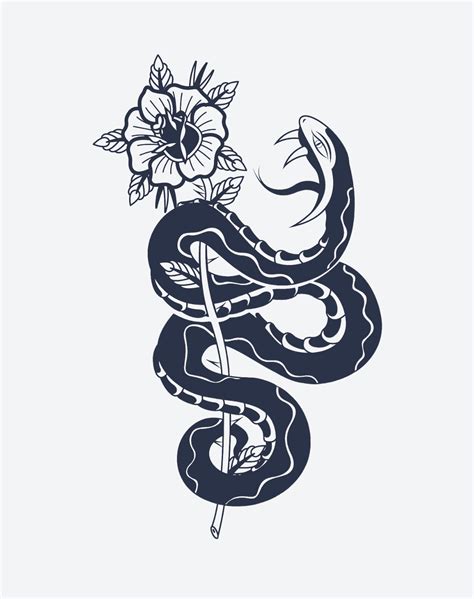 American Traditional Snake Temporary Tattoo Lasts 1 2 Weeks Ezink