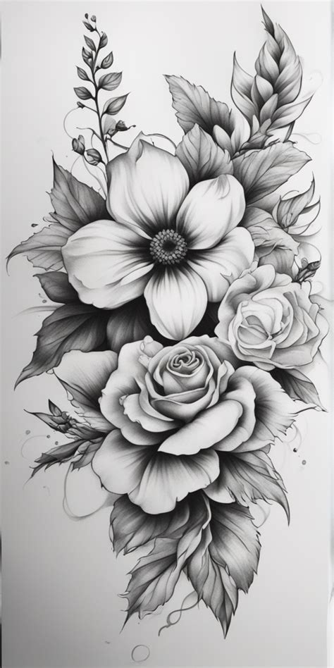 Amp Quot Black And White Realistic Floral Tattoo Design On Blank Canvas Amp Quot Tattoos For Women Flowers Amp Quot Black And White Realistic Floral Tattoo Design On Blank Canvas Amp Quot Tattoos For Women Flowers