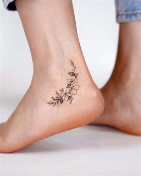 Ankle Flower Tattoo Designs