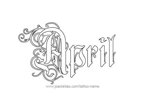 April Name Tattoo Designs
