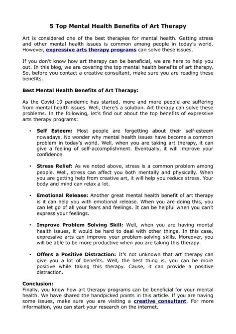 Art Therapy 5 Mental Health Benefits And Tips To Practice