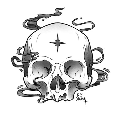 Artstation Skull Tattoo Flash Artstation Skull Tattoo Flash