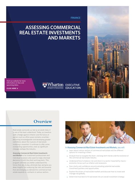 Assessing Commercial Real Estate Investments And Markets Wharton